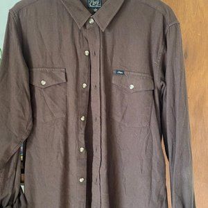 Men's Obey Button Up Long Sleeve Size Large